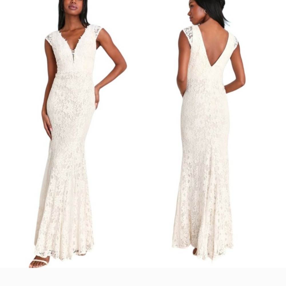 Lulus Icing on the cake mermaid Bridal formal dress size large